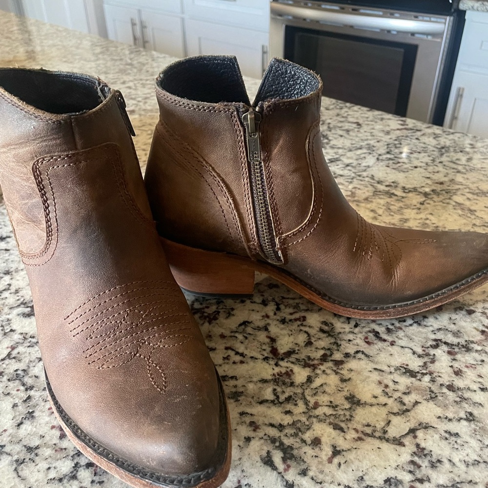 Distressed Ankle Lucky And Blessed Boots.